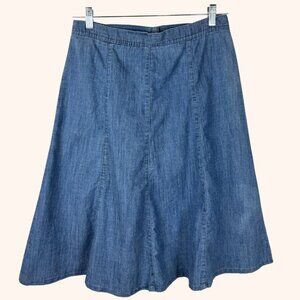 DAMART Women's A-Line  Panel Denim Skirt